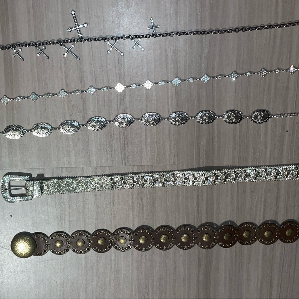 Silver and Gold Belt Set with Intricate Design